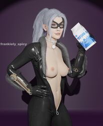 1girls 3d athletic athletic_female belly belly_button black_cat_(marvel) blender blue_eyes bodysuit breasts breasts_out catsuit choker felicia_hardy female female_focus female_only fit fit_female frankiely_spicy fur gray_hair grey_hair insomniac_games latex latex_bodysuit latex_clothing latex_gloves latex_suit looking_at_viewer marvel marvel_comics mask masked masked_female milk milk_carton naked naked_female navel nipples nude nude_female pale-skinned_female pale_skin partially_clothed ponytail pulled_down pussy smile smiling smiling_at_viewer solo solo_female solo_focus spider-man spider-man_(insomniac) spider-man_(ps4) spider-man_(series) stare staring staring_at_viewer tease teasing teasing_viewer vagina zipper_down rating:Explicit score:31 user:LuckyMeyer