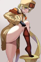 ashiomi_masato blonde_hair blue_eyes guilty_gear millia_rage solo stockings rating:Questionable score:153 user:Cum_In_Ahri