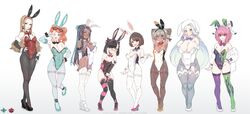 8girls armwear bea_(pokemon) big_breasts black_hair blonde_hair blue_hair box20502017 breasts brown_hair bunny_ears bunnysuit cameltoe dark_skin embarrassed embarrassed_female female female_only footwear game_freak garter_straps gloria_(pokemon) grey_hair gym_leader hair_ribbon heels high_heels human klara_(pokemon) legwear leotard long_hair marnie_(pokemon) mature medium_breasts melony_(pokemon) nessa_(pokemon) nintendo oleana_(pokemon) orange_hair pale_skin pantyhose pink_hair pokemon pokemon_ss pokemon_ss_isle_of_armor short_hair short_pink_hair sonia_(pokemon) standing stockings suspenders thick_thighs twintails xiangzi_box younger_female rating:Questionable score:610 user:Mukkypokky