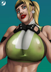 1girls 2d alternate_version_available areolae armlet athletic athletic_female bandana big_breasts blindanubis blonde_hair blue_eyes breasts busty earrings erect_nipples female female_focus female_only fingerless_gloves hourglass_figure large_breasts lipstick long_hair makeup mortal_kombat mortal_kombat_3 nipples ponytail see-through see-through_clothing skin_tight solo sonya_blade sportswear standing tagme veiny_breasts rating:Questionable score:40 user:rohald