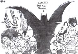 1boy 6girls batman batman_(series) blacktortoise blush breasts bruce_wayne catwoman dc dc_comics female harley_quinn hawkgirl justice_league kara_zor-l male monochrome multiple_girls naked_female nipples poison_ivy power_girl pussy selina_kyle shocked_expression straight_hair superhero superheroine supervillainess wonder_woman wonder_woman_(series) rating:Explicit score:19 user:bot