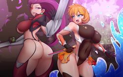 2girls alternate_breast_size areolae ass back breasts cosplay creatures_(company) creatures_inc. cucarachaaa dat_ass female female_only game_freak gen_2_pokemon green_eyes highres huge_ass huge_breasts igawa_sakura igawa_sakura_(cosplay) jessie_(pokemon) kasumi_(pokemon) large_ass large_breasts long_hair looking_back misty_(pokemon) multiple_girls nintendo nipples oboro_(taimanin_asagi) oboro_(taimanin_asagi)_(cosplay) open_mouth orange_hair pokemon pokemon_(game) pokemon_character pokemon_gsc pokemon_hgss pokemon_species pose purple_eyes purple_hair short_hair sideboob smile taimanin_(series) thick thick_thighs thighhighs thighs tight_clothing rating:Questionable score:273 user:Misty_lover