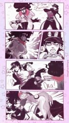 2girls big_breasts black_hair braided_hair comic commission dirtyfox911911 exposed_breasts female_focus fully_clothed hat human humanoid jojo's_bizarre_adventure jotaro_kujo kissing making_out muscular_female partially_clothed ripped_clothing rule_63 self_upload stand_(jjba) standcest star_platinum stardust_crusaders yuri rating:Questionable score:69 user:dirtyfox911911