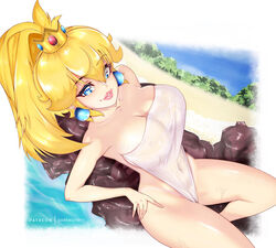 1girls 2022 alternate_version_available armpits beach big_breasts big_legs big_thighs blonde_hair blue_eyes breasts cleavage crown darkmoney1 earrings eyebrows_visible_through_hair female female_only hair_between_eyes high-angle_view huge_breasts huge_thighs laying_down laying_on_back legs light-skinned_female light_skin lips lipstick long_hair looking_at_viewer mario_(series) nintendo outdoors pink_lips pink_lipstick pony_tail ponytail princess_peach sand sexy_armpits shiny_breasts shiny_eyes shiny_hair shiny_skin skin sky smile smiling smiling_at_viewer solo thick thick_hips thick_thighs thighs tied_hair towel trees water wet_body wet_skin white_border wide_hips yellow_hair rating:Explicit score:138 user:Cellvorek7ng