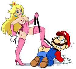 ass breasts clothes color crown ear_piercing erin_middendorf female femdom gloves hat human leash male mario mario_(series) nintendo pasties piercing princess_peach side_view straight_hair tagme rating:Explicit score:14 user:bot