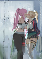 2022 2girls blonde_hair clothed clothed_female commission female female_only hi_res hips hololive hololive_english hololive_japan hololive_myth holox kazama_iroha kissing long_hair monobe monobe_yuri mori_calliope outdoors pink_hair pointy_ears rain raining slim_waist thick_thighs thighs virtual_youtuber wide_hips yuri rating:Safe score:342 user:ZetaReborn