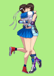 2d 2girls brown_hair capcom cirenk clothed crossover embrace female female_only footwear handwear headwear human kazama_asuka kissing pale_skin sakura_kasugano short_hair skirt street_fighter street_fighter_x_tekken tekken tekken_7 tekken_x_street_fighter tomboy yuri rating:Questionable score:153 user:deleted6786