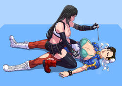 2girls big_breasts breasts capcom chun-li cirenk cleavage crossover female female_only final_fantasy final_fantasy_vii final_fantasy_vii_remake imminent_sex light-skinned_female mind_control ripped_clothing straddling street_fighter street_fighter_v tifa_lockhart woman_on_top yuri rating:Explicit score:148 user:deleted6786