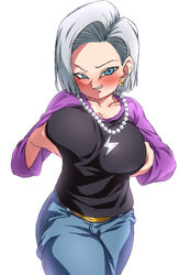 1girls android_18 blue_eyes cameltoe cleavage curvy dragon_ball erect_nipples female huge_areolae huge_ass huge_breasts puffy_nipples rom short_gray_hair short_hair thick_lips voluptuous wide_hips rating:Explicit score:102 user:Slashfang