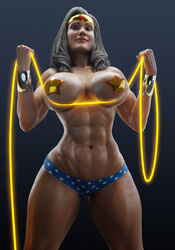 1girls 3d abs amazon batesz big_breasts black_hair blue_panties bracelet bracelets breasts dc dc_comics diana_prince dominant_female female female_focus female_only femdom injustice_2 lasso_of_truth long_hair looking_at_viewer muscular_female nipple_covers olive_skin panties pasties solo solo_female solo_focus superheroine tiara topless wonder_woman wonder_woman_(series) rating:Questionable score:401 user:rohald