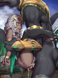 big_dom_small_sub black_fur canine cum cum_in_pussy cum_inside dark-skinned_female dark_skin domination egyptian_clothes female furry interspecies kumiko_(aleron) larger_male league_of_legends legs_up male muscular muscular_male nasus partially_clothed penis qiyana_yunalai shibakumiko shocked size_difference smaller_female suprised sweat tiara white_hair worried yellow_eyes rating:Explicit score:212 user:Bitch_Qiyana