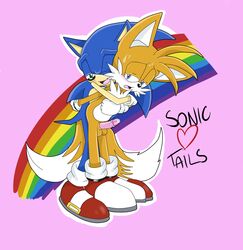  anthro blue_fur buggery color fur furry furry_only furry_tail hedgehog lgbt_pride_colors mammal multi_tail rainbow side_view sonic_(series) sonic_the_hedgehog tagme tail tails theredtail yaoi  rating:explicit score: user:bot