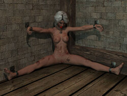 1girls 3d ball_gag bondage bound bound_ankles bound_to_wall bound_wrists ciri cirilover1 completely_nude completely_nude_female gag gagged nude nude_female the_witcher_(series) the_witcher_3:_wild_hunt whip_marks white_hair rating:Explicit score:2 user:Sand-Snake