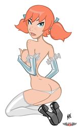 1girls ass blue_eyes breasts butt_crack freckles gloves hourglass_figure kneeling light_skin mac_(artist) mascot phillipthe2 pointy_chin red_hair stockings thighhighs thong topless wendy's wendy_thomas rating:Questionable score:86 user:bot