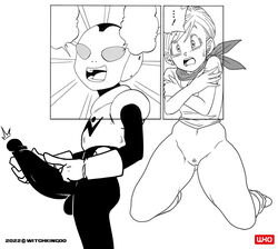 bulma_briefs covering_breasts dragon_ball dragon_ball_out_of_pannel dragon_ball_super half_naked jaco jaco_the_galactic_patrolman large_penis open_mouth pussy shocked shocked_expression testicles thick_penis thick_thighs tongue toyotaro witchking00 rating:Explicit score:54 user:Duncan33303