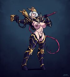 1girls armor big_breasts blazbaros casual chaos_(warhammer) demon_girl female firearm handgun huge_breasts human monster monster_girl nipple_piercing pale_skin sister_of_battle slaanesh slaanesh_mark thick_thighs unconvincing_armor warhammer_(franchise) warhammer_40k weapon rating:Explicit score:93 user:axelcreep