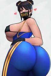 1girls ass big_ass big_butt capcom chun-li large_ass looking_at_viewer looking_back postblue98 simple_background solo solo_female street_fighter street_fighter_alpha white_background rating:Explicit score:502 user:Lunacy