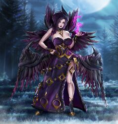 1girls female female_focus female_only fl1cs league_of_legends morgana riot_games rating:Questionable score:29 user:mydickhurtaf