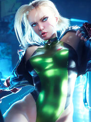 1girls 3d 3d_(artwork) blonde_hair blue_eyes blurry_background breasts cammy_white capcom denim_jacket dynamic_pose female female_focus female_only hip_dips jacket jacket_open leotard light-skinned_female light_skin looking_at_viewer mikadawn open_mouth scar scar_on_face short_hair solo solo_female solo_focus street_fighter rating:Explicit score:36 user:LeHenry