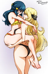 2d 2girls ass big_ass big_breasts blonde_female blush breasts cynthia_(pokemon) dawn_(pokemon) female female/female female_focus female_only lifting_person long_hair minacream multiple_girls nintendo pokemon pokemon_dppt thighs yuri rating:Explicit score:167 user:justausername