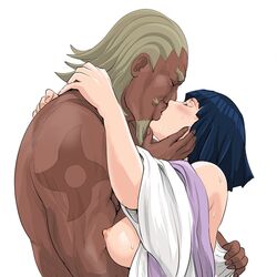 1boy 1girls boruto:_naruto_next_generations dark-skinned_male dark_skin female holding hyuuga_hinata interracial kissing light-skinned_female light_skin male male/female naruto raikage raikage_art rating:Explicit score:251 user:Gudodama