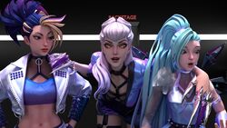 3d 3d_(artwork) 3girls akali_jhomen_tethi blonde_hair blue_hair clothed clothes erevos evelynn female_only hugging image_set jacket k/da_all_out_akali k/da_all_out_evelynn k/da_all_out_seraphine k/da_all_out_series league_of_legends no_penetration seraphine_(league_of_legends) skirt teal_hair two_tone_hair white_hair yellow_eyes rating:Questionable score:12 user:Erevos