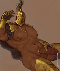 1boy 2022 armor bara big_penis cock_ring cum cum_drip elden_ring fromsoftware gold_(metal) helmet imlooking jewelry knight male male_only mask masked masked_male muscular muscular_male navel_piercing nipple_piercing nipple_rings partially_retracted_foreskin penis scars solo tan_skin tree_sentinel uncensored uncut rating:Explicit score:85 user:deleted6786