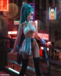 1girls 3d blue_hair city depth_of_field earrings fanart female female_only fishnet_pantyhose fishnets k/da_all_out_seraphine k/da_all_out_series k/da_series league_of_legends long_hair looking_at_viewer medium_breasts night outdoor outdoors outside panties prostitution seraphine_(league_of_legends) slushe_(website) solo solo_female standing therealzoh thighhighs wide_hips rating:Explicit score:333 user:stopbeingabrokenwebsite