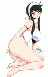 2022 alternate_costume arm_strap artist_name bare_legs barefoot black_hair blush breasts closed_mouth cloverworks commentary cowlick female full_body hairband hand_on_own_ass large_breasts legs leotard looking_at_viewer red_eyes relaxjon shounen_jump shounen_jump+ sidelocks signature simple_background sitting smile solo spy_x_family strapless strapless_leotard thighs thong_leotard white_background white_hairband white_leotard wit_studio yor_briar rating:Questionable score:105 user:Kitsuneeee