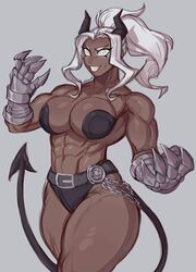 abs athletic_female big_breasts hdhx helltaker judgement_(helltaker) mdbluesart muscular_female rating:Explicit score:42 user:MaskedBug