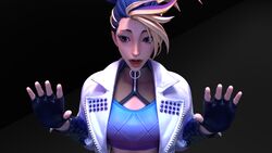 1girls 3d 3d_(artwork) akali blender blender_(software) blender_cycles blonde_hair blue_hair clothing erevos eyebrow_slit female_only gloves hands_up image_set k/da_all_out_akali k/da_all_out_series k/da_series league_of_legends looking_away solo_female surprised textless_version two_tone_hair rating:Questionable score:1 user:Erevos