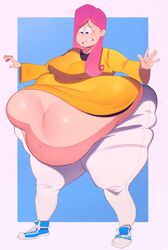  1girls belly crack_the_moon fat_rolls female fluttershy_(mlp) huge_belly my_little_pony obese ssbbw thighs  rating:explicit score: user:galoshion