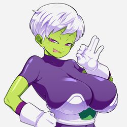 1girls alien alien_girl armor big_breasts breasts bunkwizard busty cheelai clothing dragon_ball dragon_ball_super fellatio_gesture female gesture gloves green_skin half-closed_eyes huge_breasts large_breasts looking_at_viewer ok_sign purple_eyes raised_eyebrows saankyu seductive seductive_smile smile solo solo_female tongue tongue_out white_hair rating:Questionable score:262 user:Duncan33303