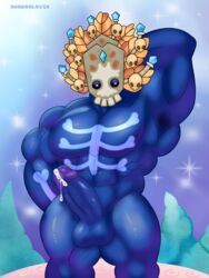  anthro barazoku big_blue_bubble big_pecs big_penis boodoo boodoolover genitals hi_res highres humanoid male male/male masturbation monster muscular muscular_male my_singing_monsters pecs penile penile_masturbation penis solo  rating:explicit score: user:bot