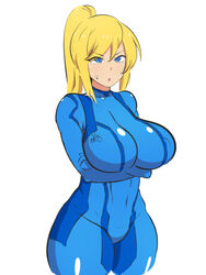 arms_under_breasts blonde_hair blue_eyes bodysuit breasts dd_(artist) large_breasts long_hair looking_at_viewer metroid open_mouth ponytail samus_aran skin_tight thick_thighs thighs thunder_thighs tomboy wide_hips zero_suit zero_suit_samus rating:Explicit score:126 user:Disastermaster55