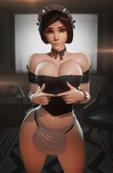 1girls 3d absurd_res ass black_nail_polish blizzard_entertainment breadblack breasts busty child_bearing_hips curvaceous curvy detailed_background female female_focus female_only freckles highres hourglass_figure huge_ass huge_breasts inviting looking_at_viewer maid maid_headdress maid_uniform overwatch pale-skinned_female pale_skin revealing_clothes seductive short_hair solo solo_female straight_hair suggestive thick thick_ass thick_thighs tracer voluptuous wide_hips rating:Explicit score:474 user:KronKrqn