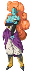 blue_skin breasts breasts_out dragon_ball female female_only grin hazama_null looking_at_viewer nipples orange_hair solo zangya rating:Explicit score:78 user:MisoWhoreknee