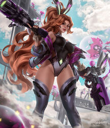 1girls 2d 2d_(artwork) absurd_res bare_shoulders bare_thighs battle_bunny_miss_fortune battle_bunny_series big_breasts bodysuit bunny_costume bunny_ears bunny_girl bunnysuit dual_wielding female female_focus female_only fingerless_gloves freckles gloves gun league_of_legends looking_at_viewer miss_fortune nyahabi2112 painted_nails pistol ponytail red_eyes red_hair riot_games thick_thighs thighhighs thighs tight_clothing very_long_hair rating:Questionable score:143 user:xplosive93