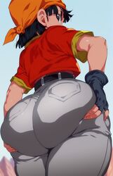  ai_generated ashaa ass_grab back_view bandana big_ass black_eyes black_hair bubble_butt dat_ass dragon_ball dragon_ball_gt dragon_ball_z huge_ass jeans low-angle_view pan_(dragon_ball) pawg solo  rating:explicit score: user:ashaa