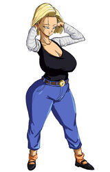 1girls android_18 blonde blonde_female blonde_hair blue_eyes cameltoe cleavage curvy dragon_ball erect_nipples female huge_areolae huge_ass huge_breasts panarandom puffy_nipples short_hair thick_lips voluptuous wide_hips yellow_hair rating:Explicit score:72 user:flocked