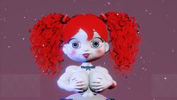  blue_eyes doll female female_only holding_breast naked poppy_(poppy_playtime) poppy_playtime r2d red_hair smirk smirking_at_viewer  rating:explicit score: user:pearlnsfw