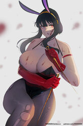 1girls assassin big_breasts black_hair blood bunny_ears bunnysuit cleavage curvy female female_only gloves large_breasts leotard milf mmmmmkun pantyhose red_eyes solo solo_female spy_x_family stiletto_(weapon) thick thick_thighs thorn_princess torn_pantyhose voluptuous weapon wide_hips yor_briar rating:Questionable score:93 user:dedc23