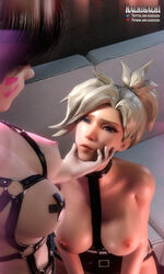 3d blonde_hair blue_eyes bondage bound d.va domination dominatrix exposed_breasts exposed_nipples kachigachi lowres mercy nipple_pasties overwatch rating:Explicit score:74 user:starboyjoe