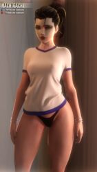 1girls 3d alternate_costume alternate_skin_color female female_only kachigachi overwatch pantsu solo t-shirt widowmaker rating:Safe score:171 user:Bob_the_Guy