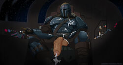 1boy 2022 armor balls bara barazoku big_balls big_penis clothing cum cum_drip cum_dripping_from_penis din_djarin erection flaccid flaccid_penis foreskin genital_fluids greeneyedwolfking hairy_balls helmet hi_res highres male male_only male_pubic_hair mandalorian penis star_wars the_mandalorian rating:Explicit score:9 user:biscuitzzz