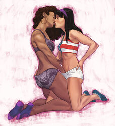 2girls america_chavez american_flag_bikini ass_grab clothed_sex dark-skinned_female dark_skin dima_ivanov female female_only fingering fingering_through_clothes fingering_through_panties fingering_under_panties hawkeye human human_only implied_fingering interracial interracial_yuri kate_bishop kissing lesbian light-skinned_female light_skin marvel miss_america_chavez outfit_swap passionate yuri rating:Questionable score:192 user:LowKey99