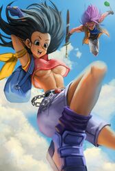 1girls aged_up breasts dragon_ball dragon_ball_gt elitenappa female looking_down male pan_(dragon_ball) saiyan short_hair shounen_jump trunks_briefs underboob rating:Explicit score:215 user:moistlover