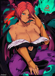 1girls aqua_eyes big_breasts breasts clothing cosplay darkstalkers eye_contact female female_only giovanna_(guilty_gear) guilty_gear huge_breasts large_breasts leotard looking_at_viewer morrigan_aensland_(cosplay) pantyhose pinkseito red_hair short_hair succubus wings rating:Questionable score:155 user:Mukkypokky