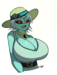 alien_girl black_sclera blue_skin cleavage gigantic_breasts o'pai_(aquaterrius) original_character sexualyeti tau warhammer_(franchise) warhammer_40k white_hair rating:Explicit score:99 user:marvyn