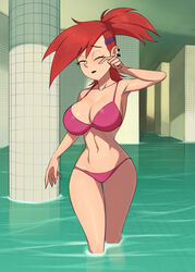 1girls backrooms barleyshake big_breasts bikini breasts cartoon_network female foster's_home_for_imaginary_friends frankie_foster human level_37_(backrooms) liminal_spaces one_eye_closed ponytail red_bikini red_hair sole_female solo swimwear tagme the_backrooms the_poolrooms water wet rating:Questionable score:494 user:suran234